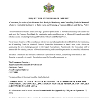 Government of Saint Lucia - Consultant for review of the Customs Desk Book for Monitoring and Controlling Trade in Montreal Protocol Controlled Substances in Saint Lucia and Training of Customs Officers and Marine Police